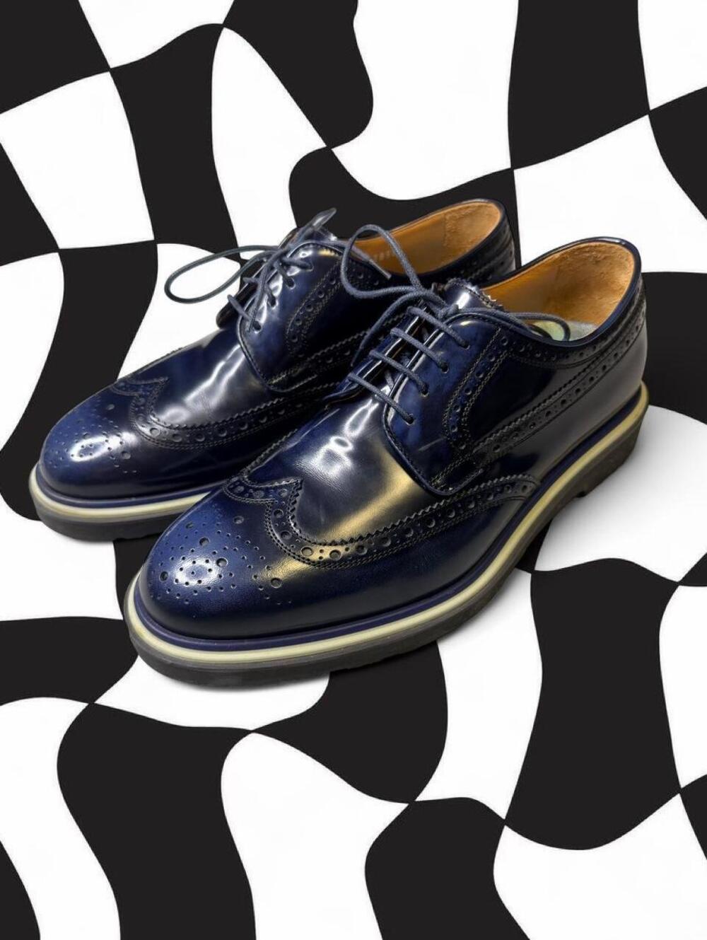 Paul smith Navy blue leather brogue oxfords